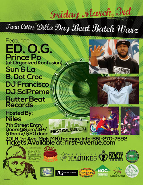 Twin Cities DILLA DAY Beat Batch Warz ★ 7th St Entry - First Avenue