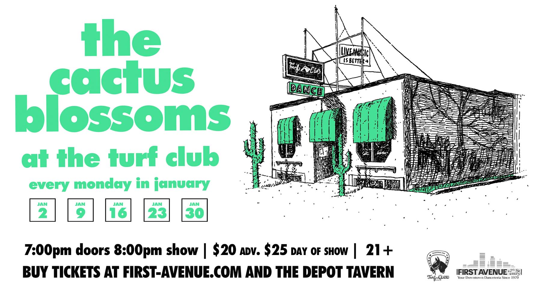The Cactus Blossoms Residency at Turf Club ⏤ Jan 2023 First Avenue